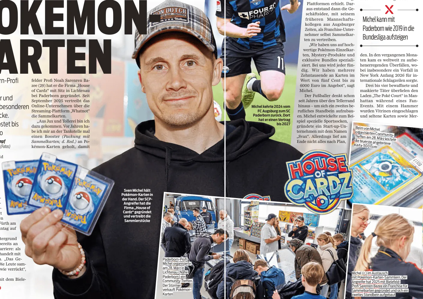 游戏版本-帕德博恩前锋米歇尔开创副业，和同僚在经营宝可梦卡牌买卖